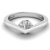 Moissanite Diamond Engagement Ring 0.43 ct,. 925 Silver