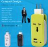 travel usb universal plug portable rechargeable power socket with usb port and children protection