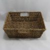 Square Tapered Seagrass Tray Basket Inset Handles Chocolate