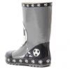 Children football printed rubebr rain boots