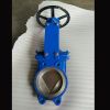 DIN WCB knife gate valve with replaceable EPDM/PTFE/metal seat, V-port