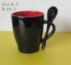 ceramic belly mug with spoon