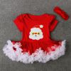2017 Christmas Rompers Tutu Dresses For Babies Xmas Bodysuits + Hair band TUTU Dress Baby Cotton Rompers Infants Toddlers Clothes Tutu Dress