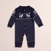 Christmas Baby Sweater Jumpsuits Xmas Newborn Babies Deer Buttons Rompers Bodysuits Infants Toddlers Cotton Woolen Warm Jumpsuits For 0-2T