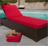 Outdoor Patio Furniture Wicker Adjustable Chaise Lounge Bed