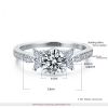 925 sterling silver womens diamond CZ stones finger rings jewelry