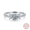 925 sterling silver womens diamond CZ stones finger rings jewelry