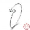 fashion round 925 sterling silver women simple bangle designs