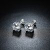 fashion nail type round 925 sterling silver CZ stone women stud jewelry earing