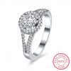 low MOQ s925 sterling siver round zirconia stone women's jewelry diamond wedding rings