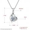 link chain S925 sterling silver zircon stone heart pendant women's jewellery charm necklace