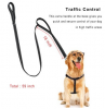 Cropal Dog Harness Leash with Traffic Handle, Reflective, Super Soft, Double Layer and Adjustable Heavy Duty Dog Harness Leash Collar for Medium and Large Dogs