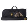 canvas compound bow case with long zipper pocket and small upper pockets for archery accessories carrying with handle