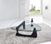 SHIMING MS-3353 Modern black tempered glass with stainless steel coffee table