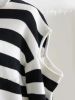 New Off Shoulder Striped Suit Collar Pullover Sweater