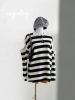 New Off Shoulder Striped Suit Collar Pullover Sweater