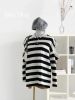 New Off Shoulder Striped Suit Collar Pullover Sweater