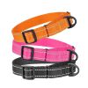 nylon dog collar with reflctive stripes , durable dog collar for small medium large dog