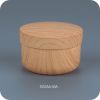 Round Wood Water Transfer Printing Plastic Face Cream Cosmetic Jars