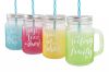 4sets drinkware Mason Jar with handle 15oz 16oz with straw&amp;rack