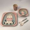  New material disposable bamboo fiber kids dinnerware sets 