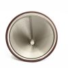 Stainless Steel Double Mesh Filter Coffee Dripper Reusable Pour Over Coffee Maker with rubber ring,removable cup stand
