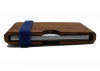 Slim Front Pocket Wood Wallet with Color Silicone Band