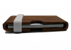 Slim Front Pocket Wood Wallet with Color Silicone Band