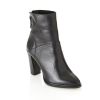 Women's Shoes Black Genuine Leather High Heel Winter Boots