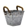 Galvanized iron flower pot for gardening