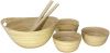 Salad Bowl, spun bamboo bowl, salad server set