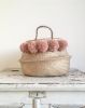 Pompom seagrass basket/ storage basket/ belly seagrass basket