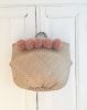 Pompom seagrass basket/ storage basket/ belly seagrass basket