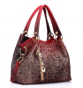 Women Bag Hollow Out Ombre Handbag Floral Print Shoulder Bags Ladies PU