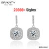 Chinese luxury beautiful designs long big bridal crystal stone drop pendant stud sterling silver earrings jewelry for women