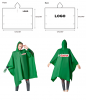 high quality 100% waterproof plastic branded rain poncho for mens and womens