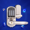 Smartphone Bluetooth Door Lock with Combination Satin Chrome Bluetooth-enabled APP, Code Smart Entry Keyless Lock handle door locks