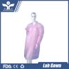 PP non-woven lab coat, disposable hospital lab coat with knitted cuff