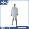 PP non-woven lab coat, disposable hospital lab coat with knitted cuff