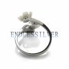 Ring Blanks White Shell Flower Leaf Zircon 925 Sterling Silver DIY Pearl Ring Mount