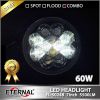 60W 7 Inch Round Led Headlight PAR56 LED Driving Light for TJ LJ dual sealed beam with white halo ring & blue atmosphere