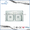 Stainless steel double bowl kitchen sink coutertop
