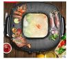 Multi function Electric ceramic stone coating 40cm square 2 in 1 skillet pizza maker frying pan BBQ