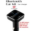 Bluetooth Carkit mp3 player with FM transmitter and USB Charger handsfree car charger mp3 player bluetooth version 3.0