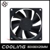 Axial Flow Fan 80X80X25mm 3.3V 5V 12V 24V Small Mini DC Motor Fan Factory Good Price