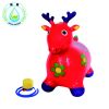 RUNSEN Jumping Horse Thickening Inflatable Toys Outdoor Riding Fitness Wooden Horse Toy Jumping Bull Deer Animal Jumping Animal Yellow Jumping Deer