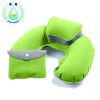  RUNSEN Portable Travel  Neck Pillow U Shape Blow Up Neck Cushion PVC Flocking Pillow for Flight Travel Pillow Inflatable