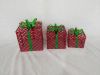 Set of 3 metal cutout Holiday Gift Boxes (S/M/L 3 Sizes for one set)