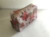 PVC cosmetic bag with vintage floral pattern