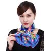 Wholesale Custom Flowers Print Square Scarf Stewardess Silk Scarf